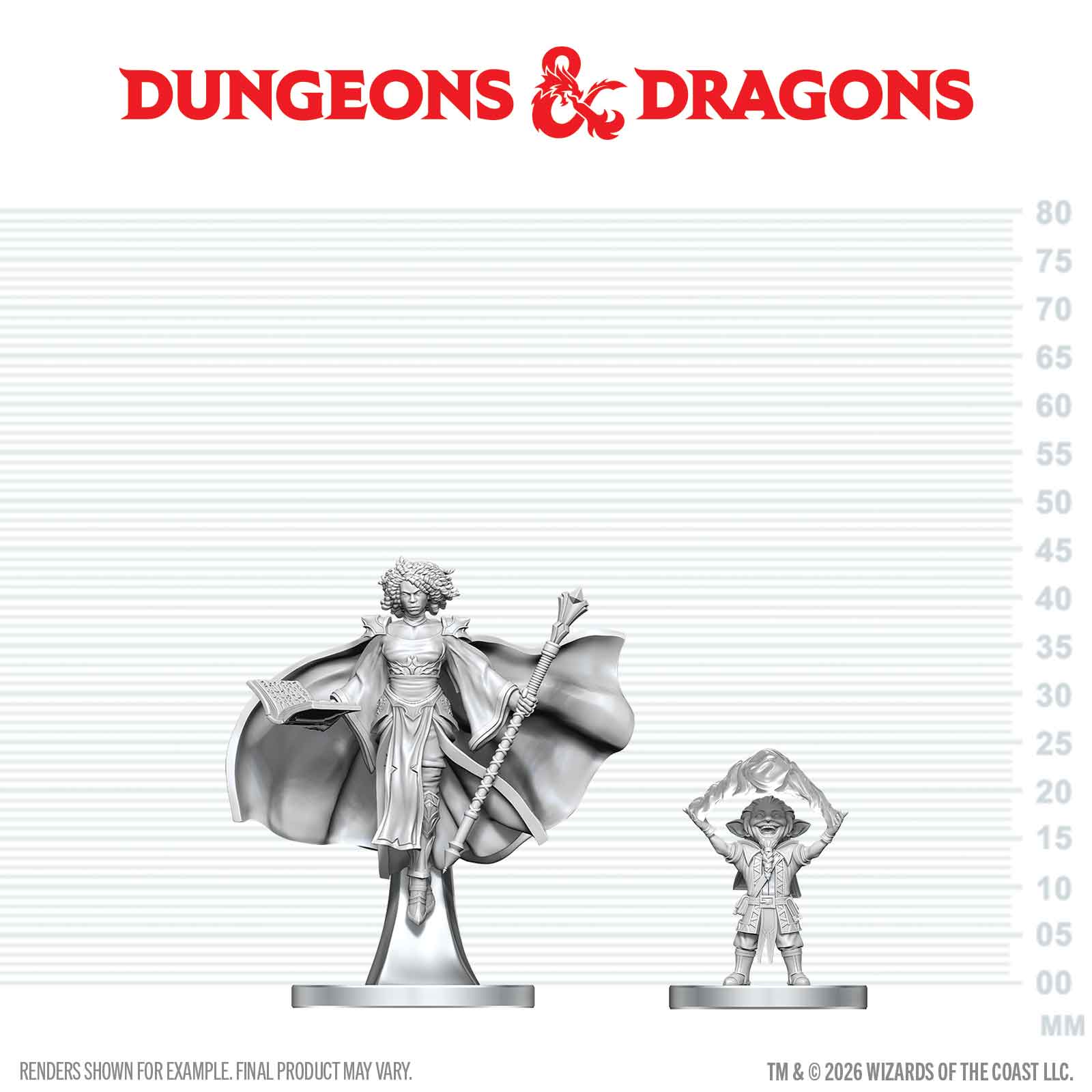 Dungeons & Dragons: Nolzur's Marvelous Unpainted Miniatures - W29 Gnome Warlock & Aasimar Wizard