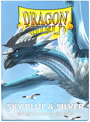 Dragon Shields: (100) Matte Dual - Sky Blue & Silver