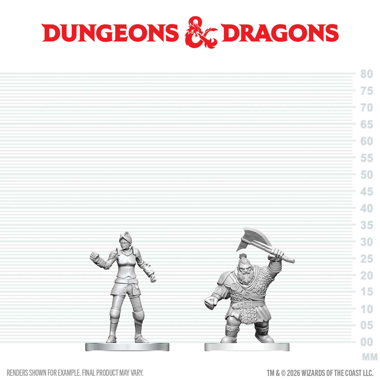 Dungeons & Dragons: Nolzur's Marvelous Unpainted Miniatures - W29 Cultist of Bane & Dwarf Zhentilar Soldier