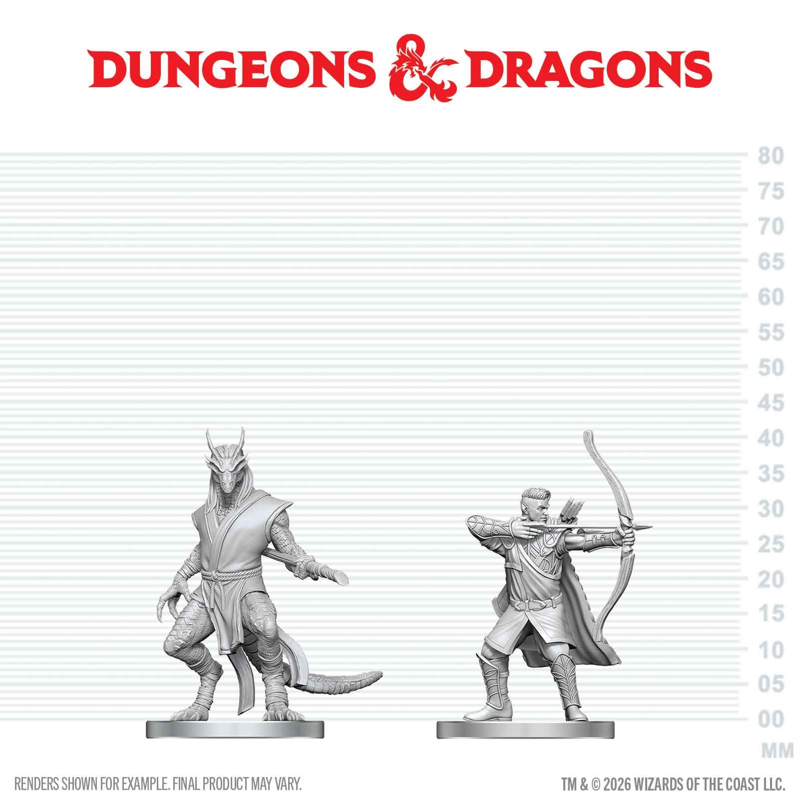 Dungeons & Dragons: Nolzur's Marvelous Unpainted Miniatures - W29 Elf Ranger & Dragonborn Monk