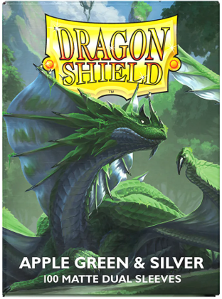 Dragon Shields: (100) Matte Dual - Apple Green & Silver