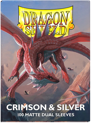 Dragon Shields: (100) Matte Dual - Crimson & Silver