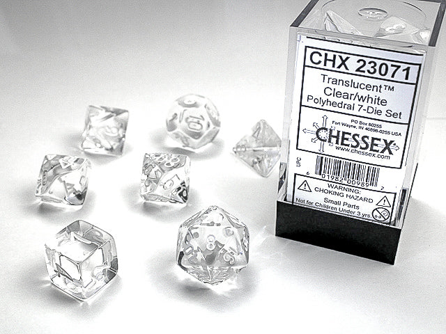 CHX 23071 TRANSLUCENT 7-DIE SET CLEAR W/WHITE