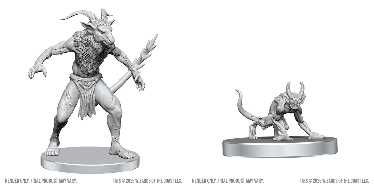 Dungeons & Dragons: Nolzur's Marvelous Unpainted Miniatures - W28 Bulezau & Quasit