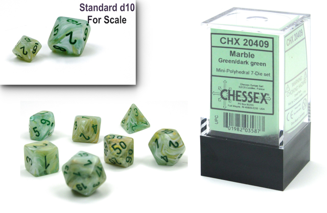CHX 20409 MINI MARBLE 7-DIE SET GREEN/DARK GREEN