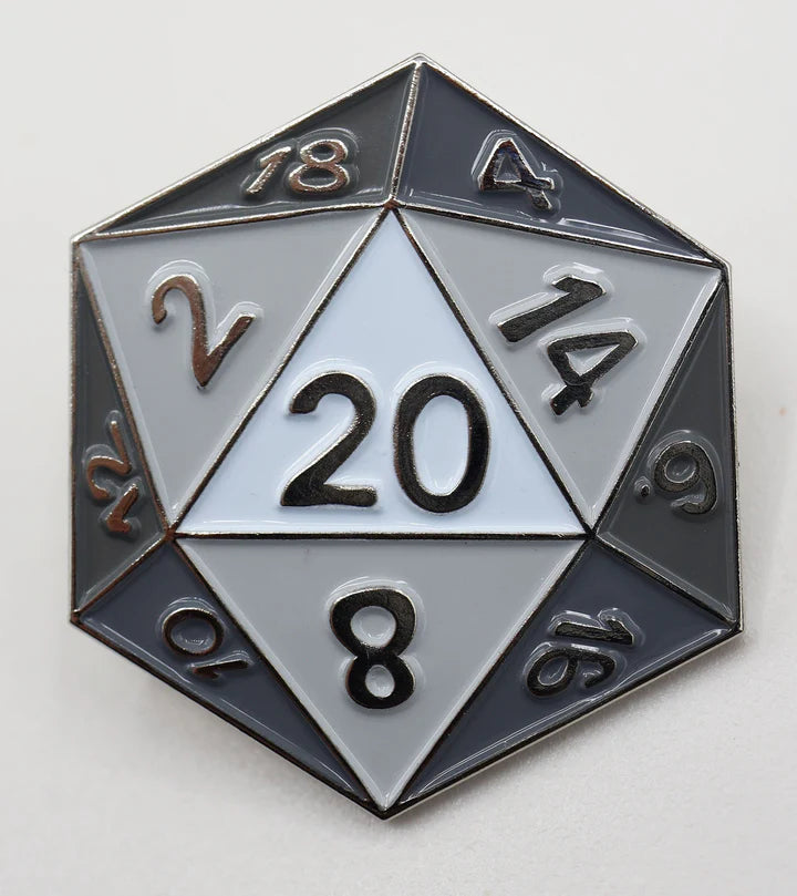 D20 Pin White
