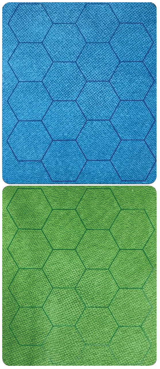Megamat: 1in Reversible Blue-Green Hexes (34.5in x 48in Playing Surface)