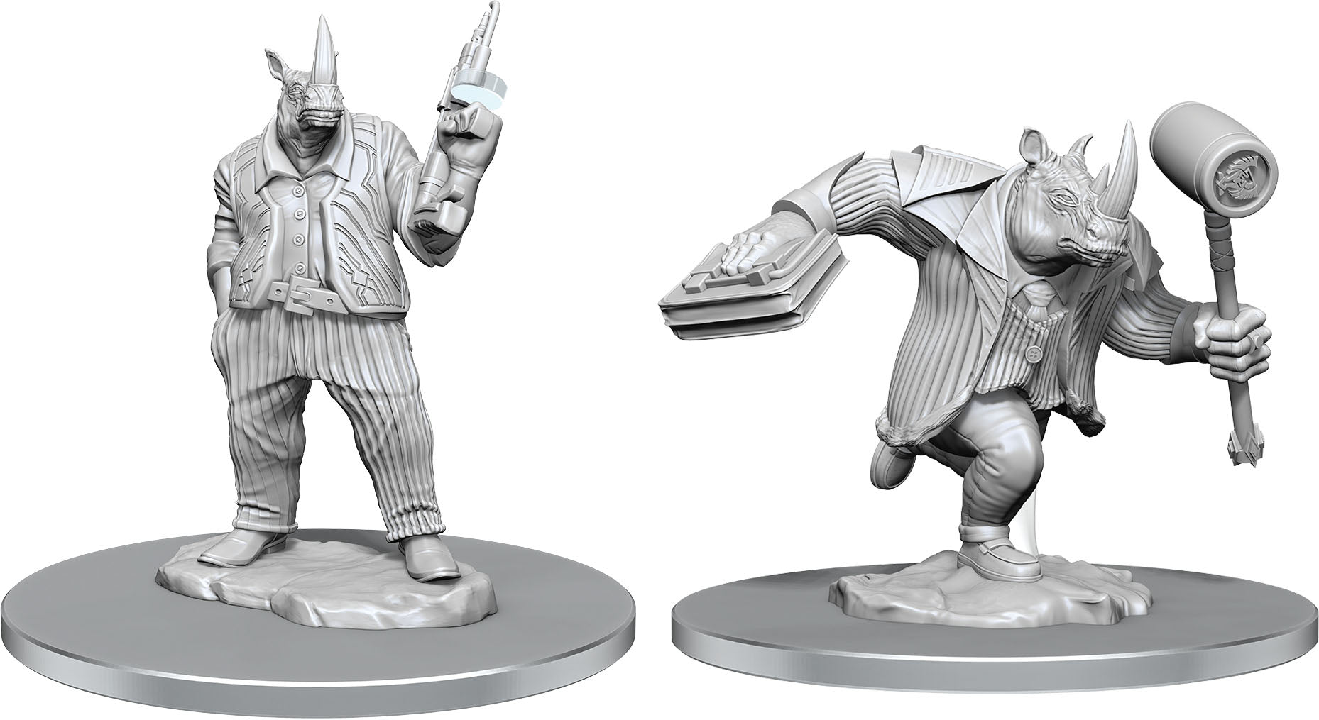 Magic the Gathering Unpainted Miniatures: W06 Freelance Muscle and Rhox Pummeler